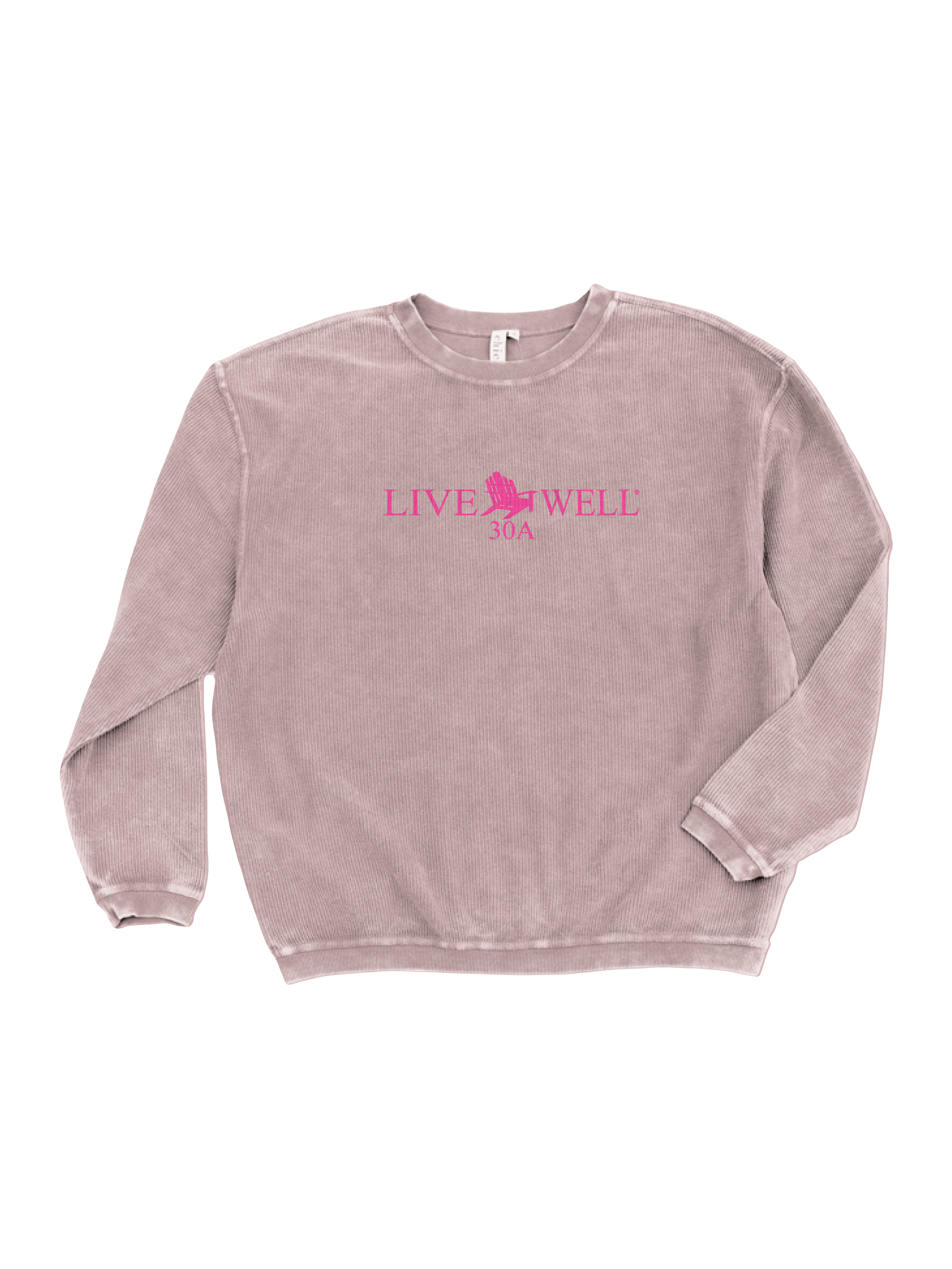 Live Well 30A Classic Logo Embroidered Corded Crew Sweatshirt