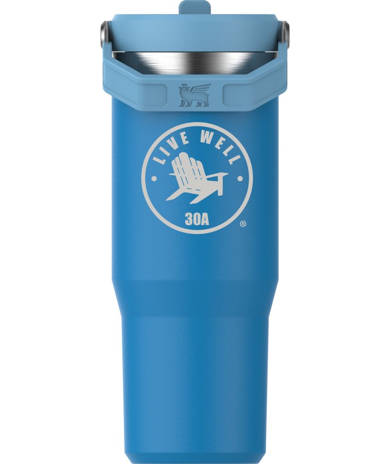 Live Well 30A Circle Logo Etched Stanley IceFlow Flip Straw Tumbler 30oz