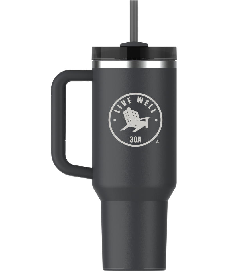 Live Well 30A Circle Logo Etched Stanley Quencher H2.O FlowState™ Tumbler