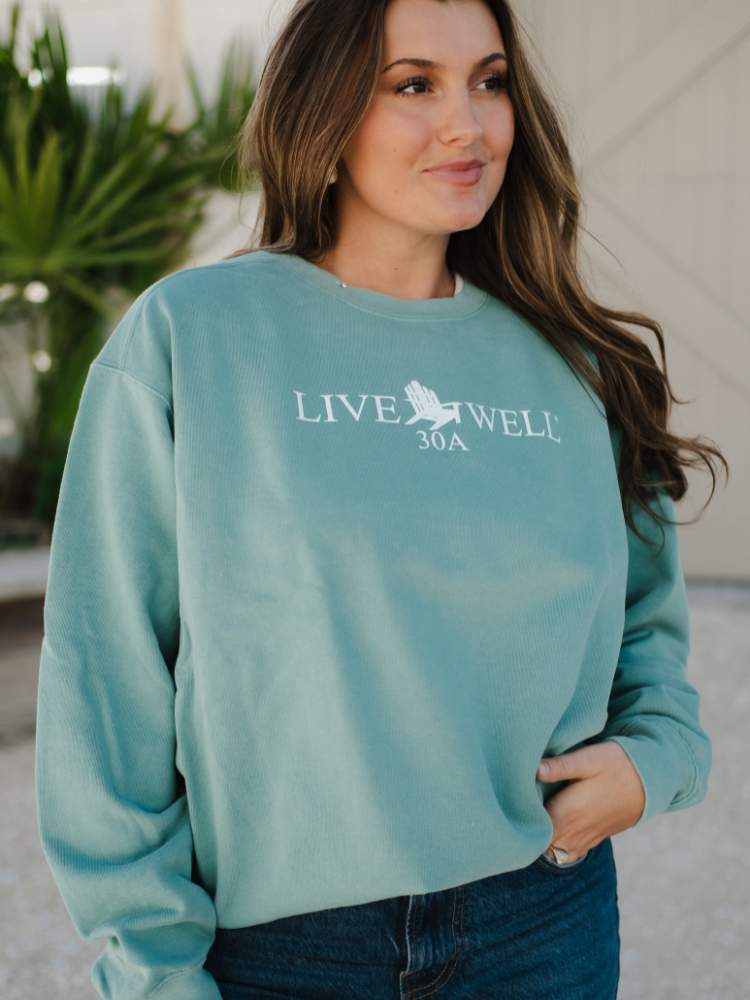 Live Well 30A Classic Logo Comfort Colors Sweatshirt