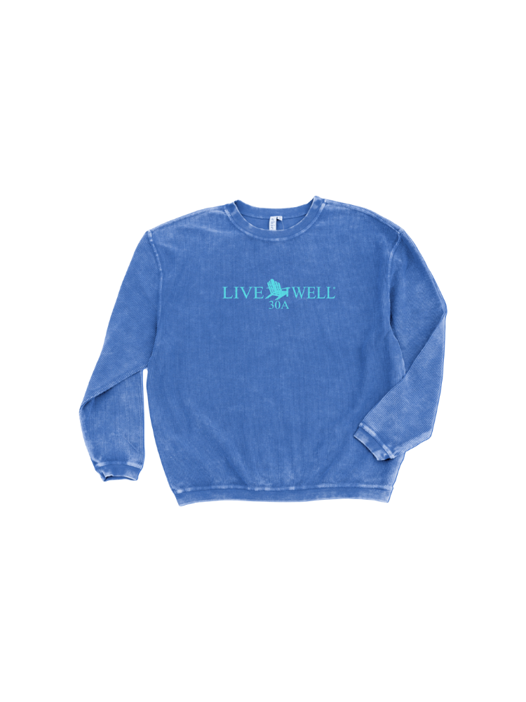 Live Well 30A Classic Logo Embroidered Corded Crew Sweatshirt