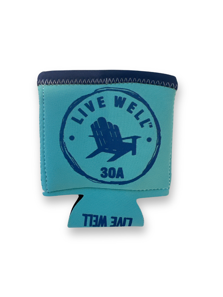 Live Well 30A Vintage Circle Logo Gel Can Cooler