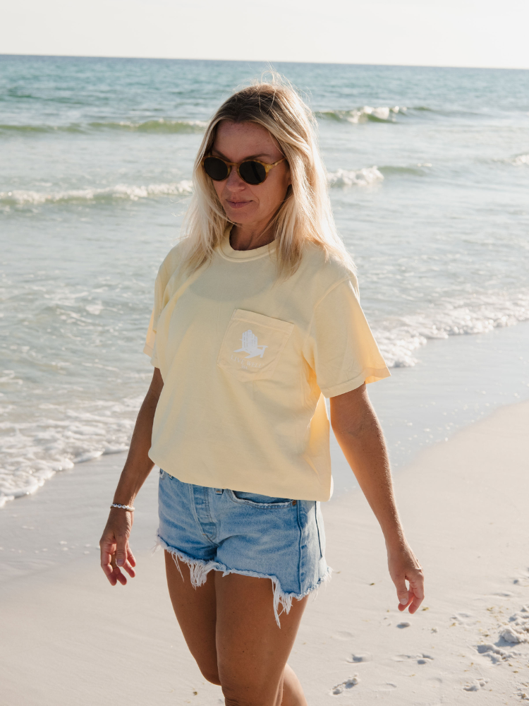 Live Well 30A American Flag Pocket T-Shirt