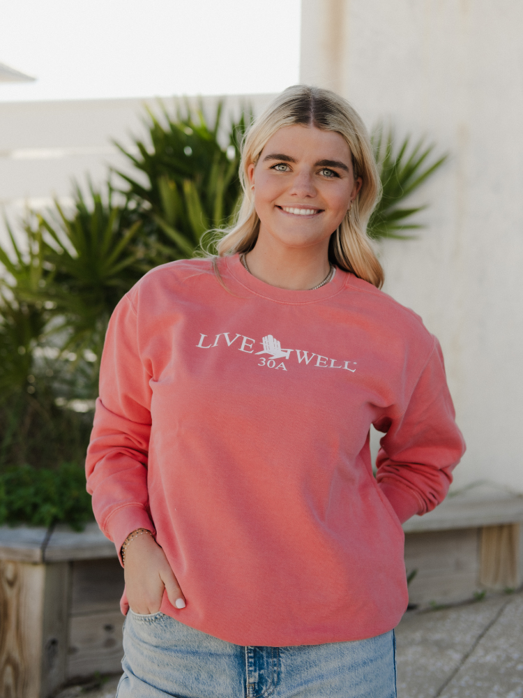 Live Well 30A Classic Logo Comfort Colors Sweatshirt