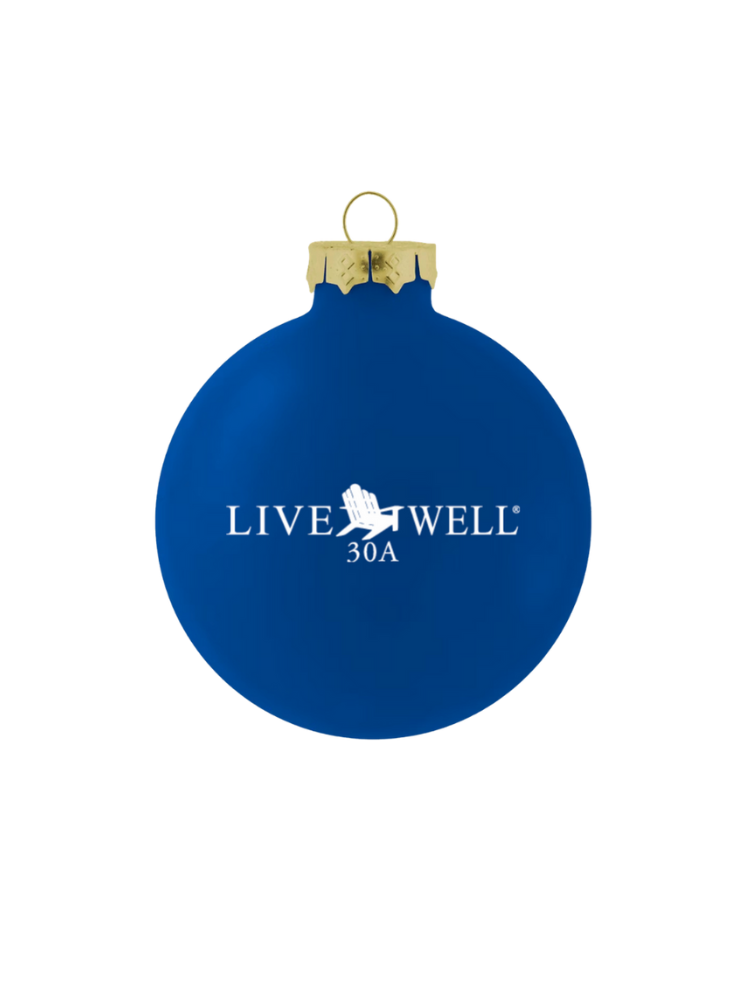 Live Well 30A Classic Logo Glass Ball Ornament