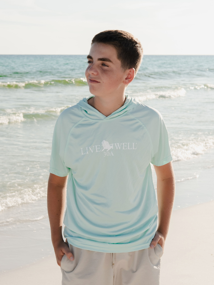 Live Well 30A Classic Logo Youth Performance Hoodie