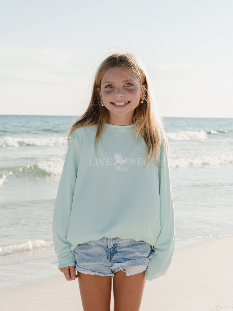 Live Well 30A Classic Logo Youth Sun Long Sleeve T-Shirt