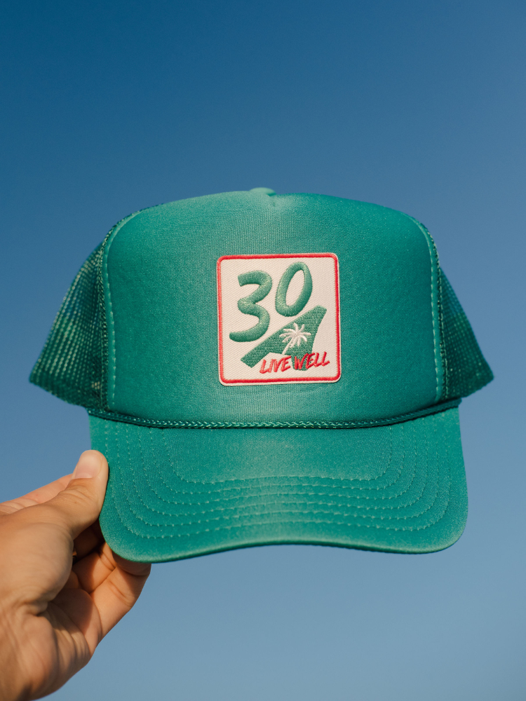 Live Well 30A Palm Patch Foam Trucker Hat