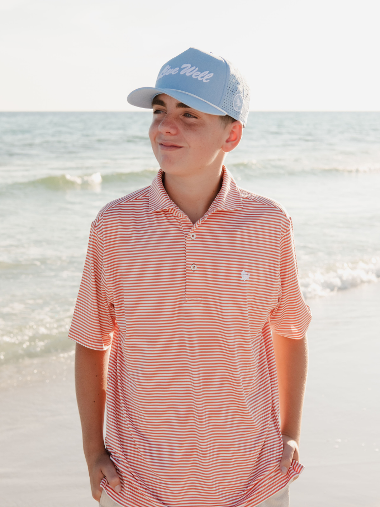 Live Well Chair Embroidered Striped Polo