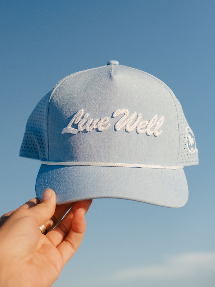 Live Well Script Pearl Stitch Rope Hat