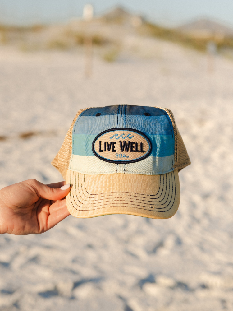 Live Well Wave Stripe Patch Trucker Hat